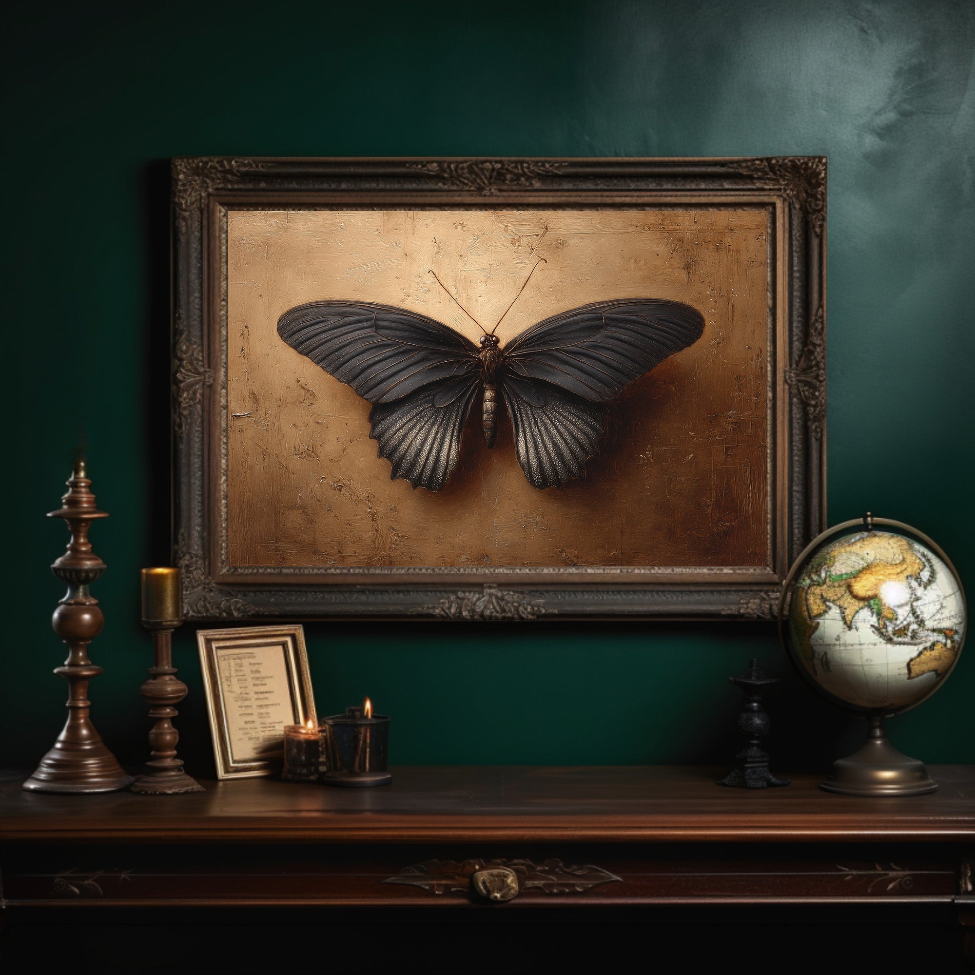 Midnight Wings on Gold
