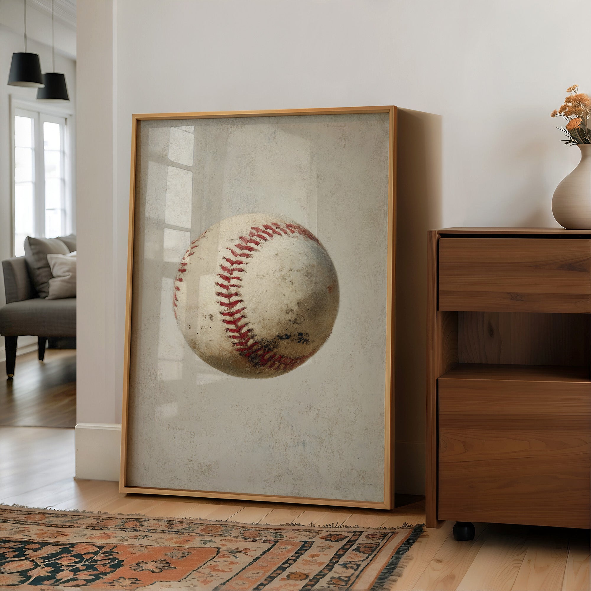 Vintage Baseball in Neutral Tones