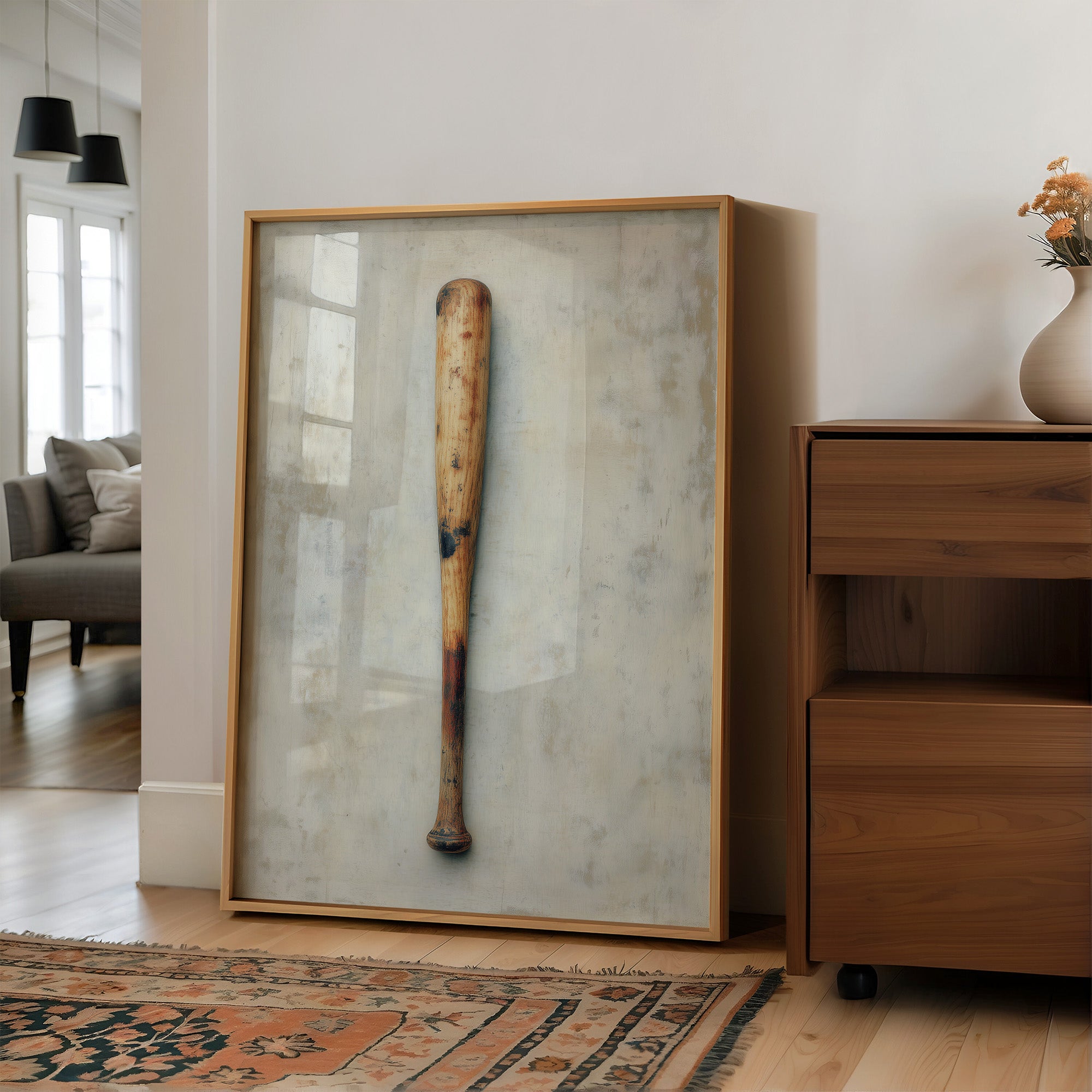 Weathered Wooden Baseball Bat