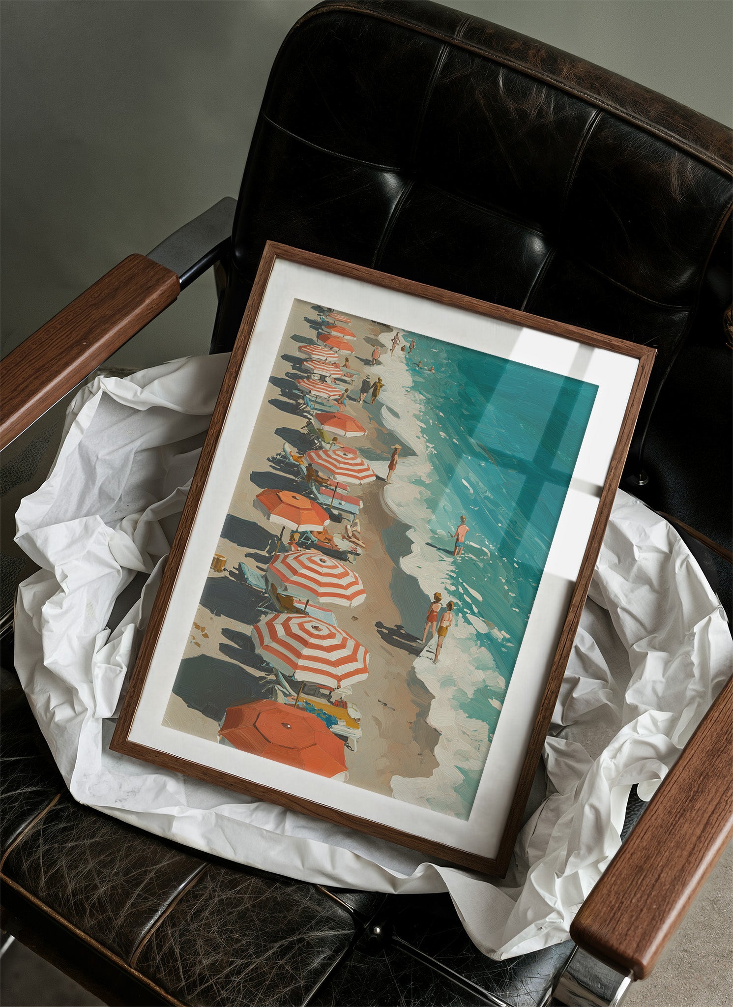 Striped Umbrellas by the Tide