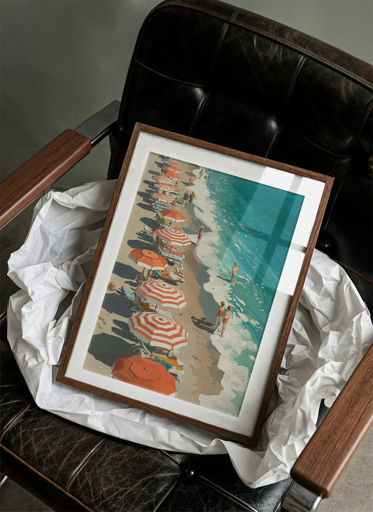 Striped Umbrellas by the Tide