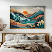 Sunset Over Layered Valleys