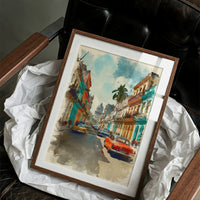 Vintage Havana Street in Sunlight