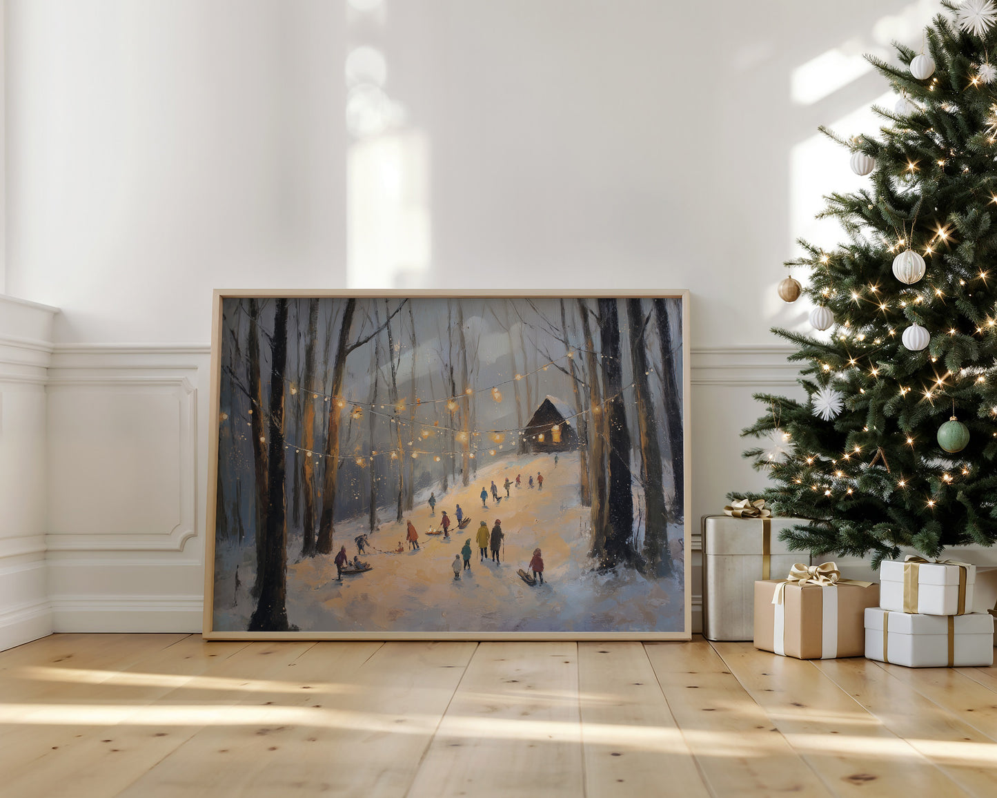 Lantern Glow in the Winter Woods