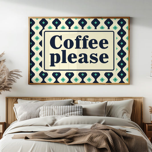 Coffee Please Retro Kitchen Sign