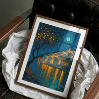 Moonlit Village Of Golden Light