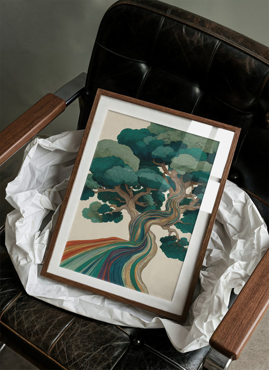 River of Color Through Pines