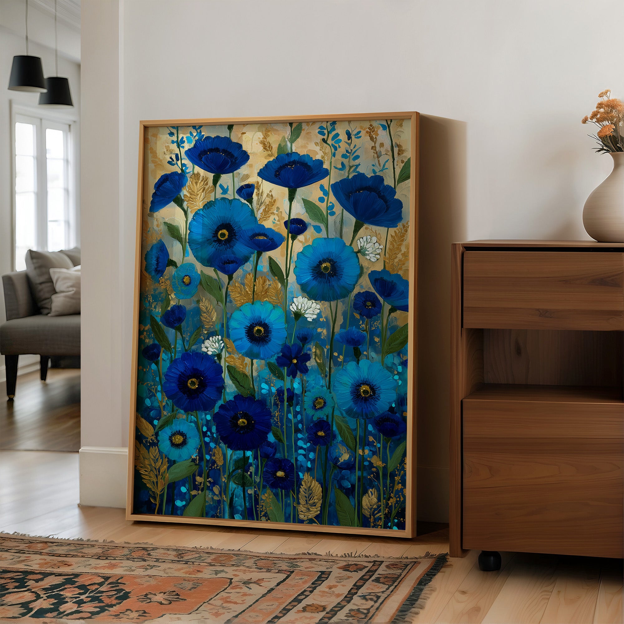 Midnight Blooms in Blue
