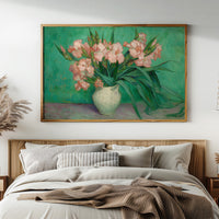 Blush Petals Against Emerald