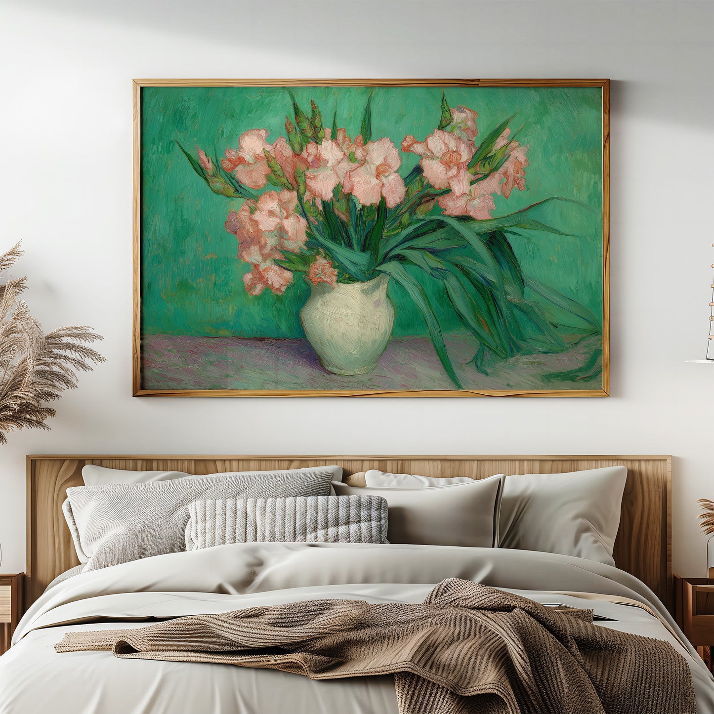 Blush Petals Against Emerald