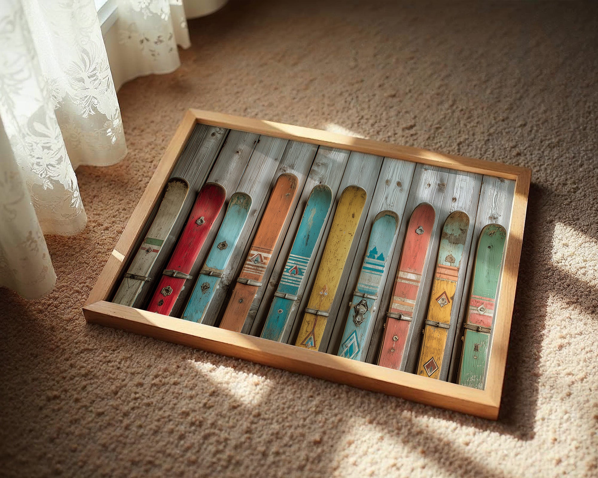 Colors Rest Against Weathered Wood