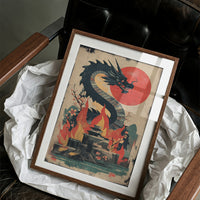 Dragon Rising Over Crimson Sun