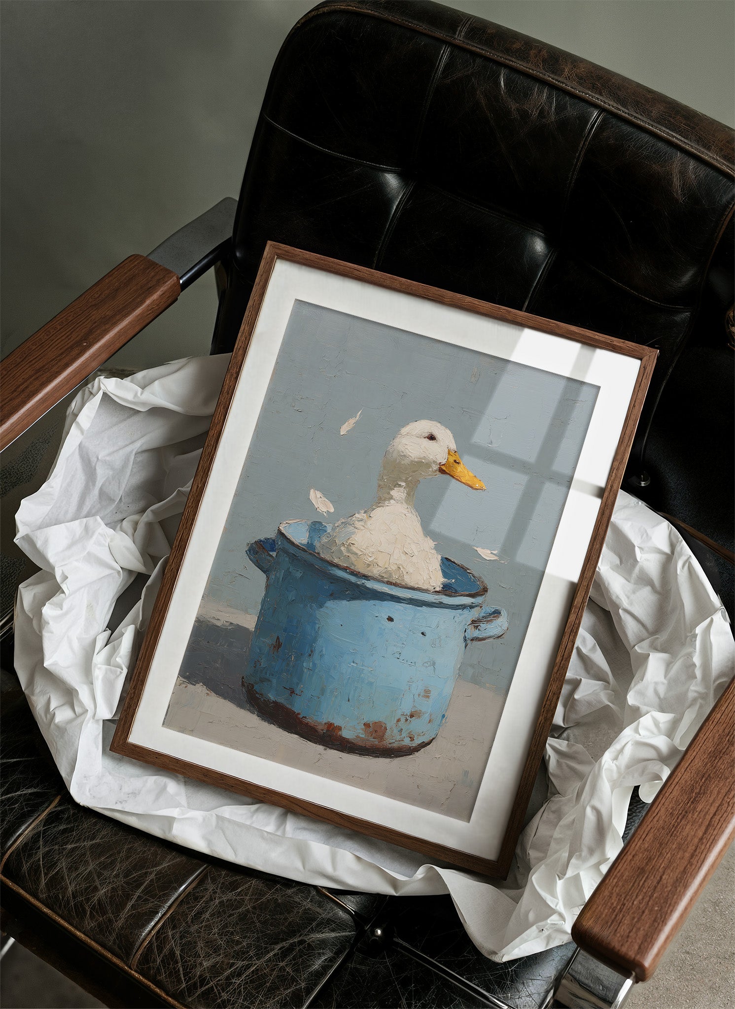 Bath Time In A Blue Pot