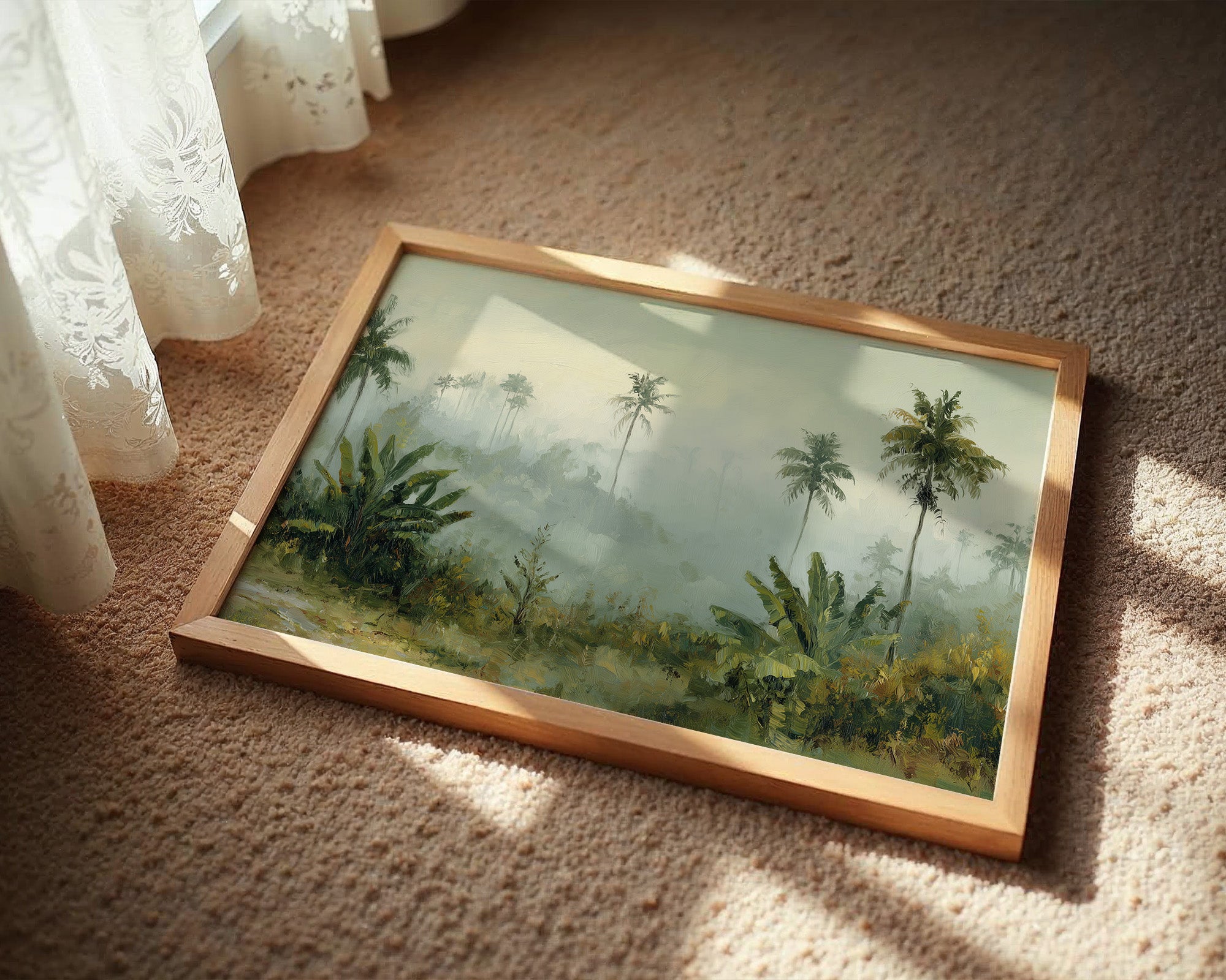 Morning Mist Through Palms
