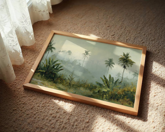 Morning Mist Through Palms