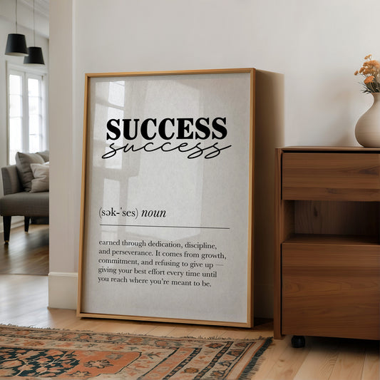 Success Definition Minimalist Typography Print