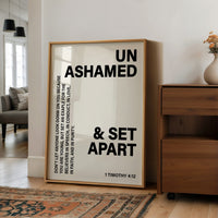 Unashamed and Set Apart