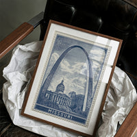 Missouri Arch Vintage Travel Stamp