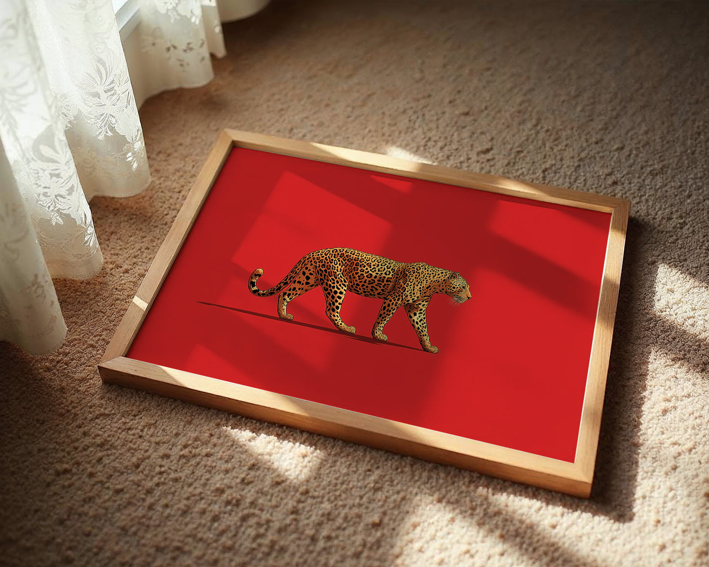 Leopard in Crimson Silence