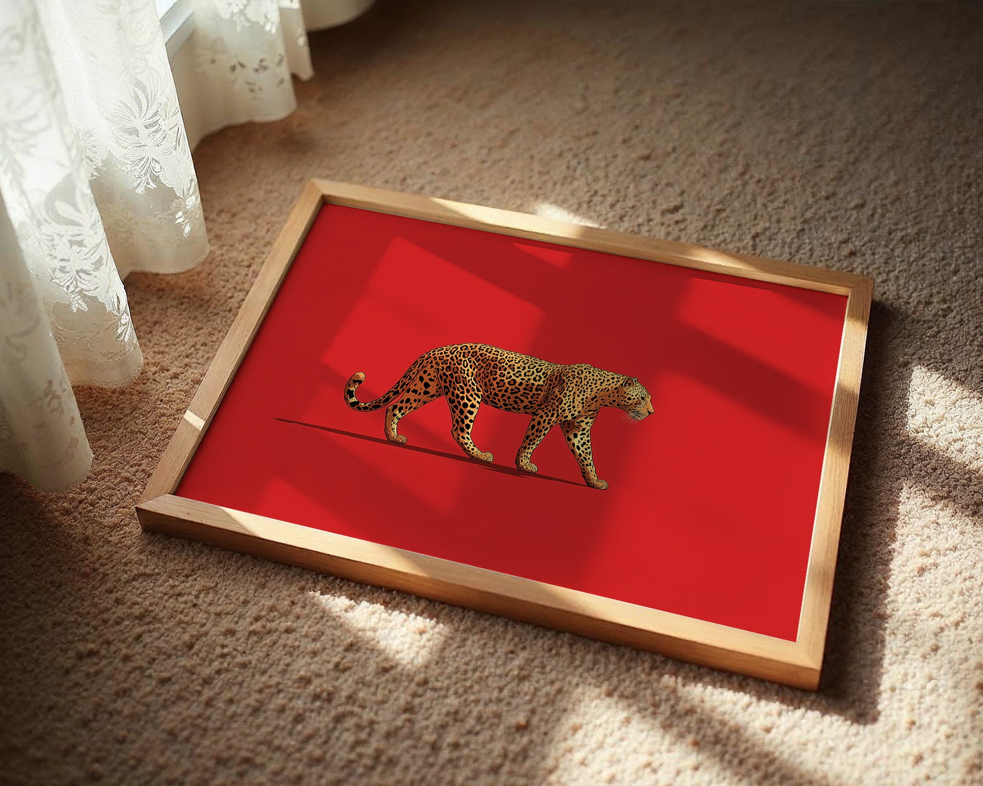 Leopard in Crimson Silence