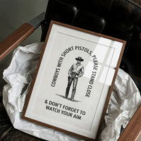 Watch Your Aim Cowboy Humor