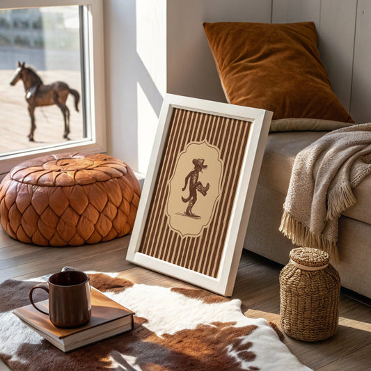 Dancing Cowboy Cat Vintage Print