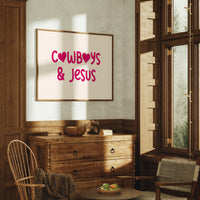 Cowboys and Jesus Western Wall Art
