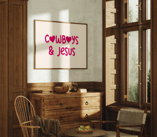 Cowboys and Jesus Western Wall Art