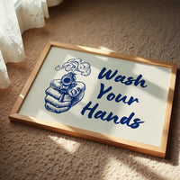 Wash Your Hands Vintage Bathroom Wall Art