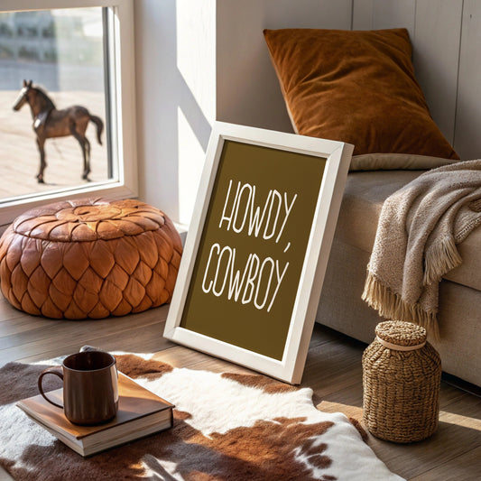 Howdy Cowboy Rustic Wall Art
