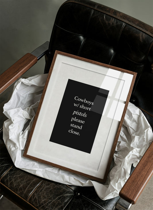 Cowboys With Short Pistols Stand Close