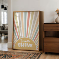 Time To Shine Retro Sunburst Print