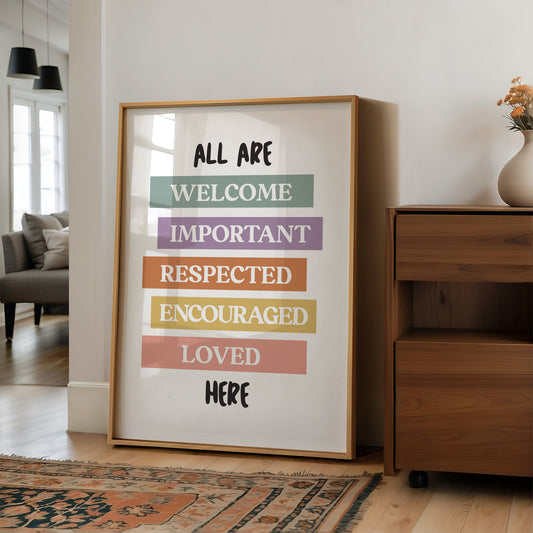 All Are Welcome Classroom Affirmation Print
