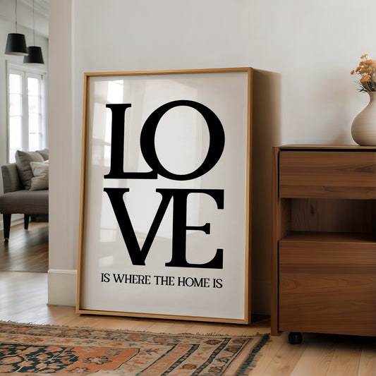 Love Is Where The Home Is Typography Print