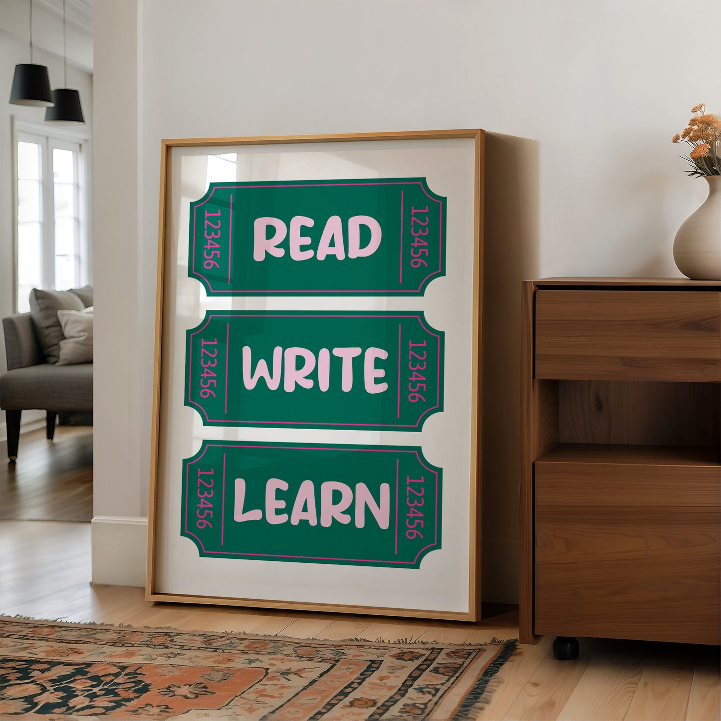 Read Write Learn Ticket Art