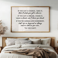 Til You Can't Lyric Canvas Art