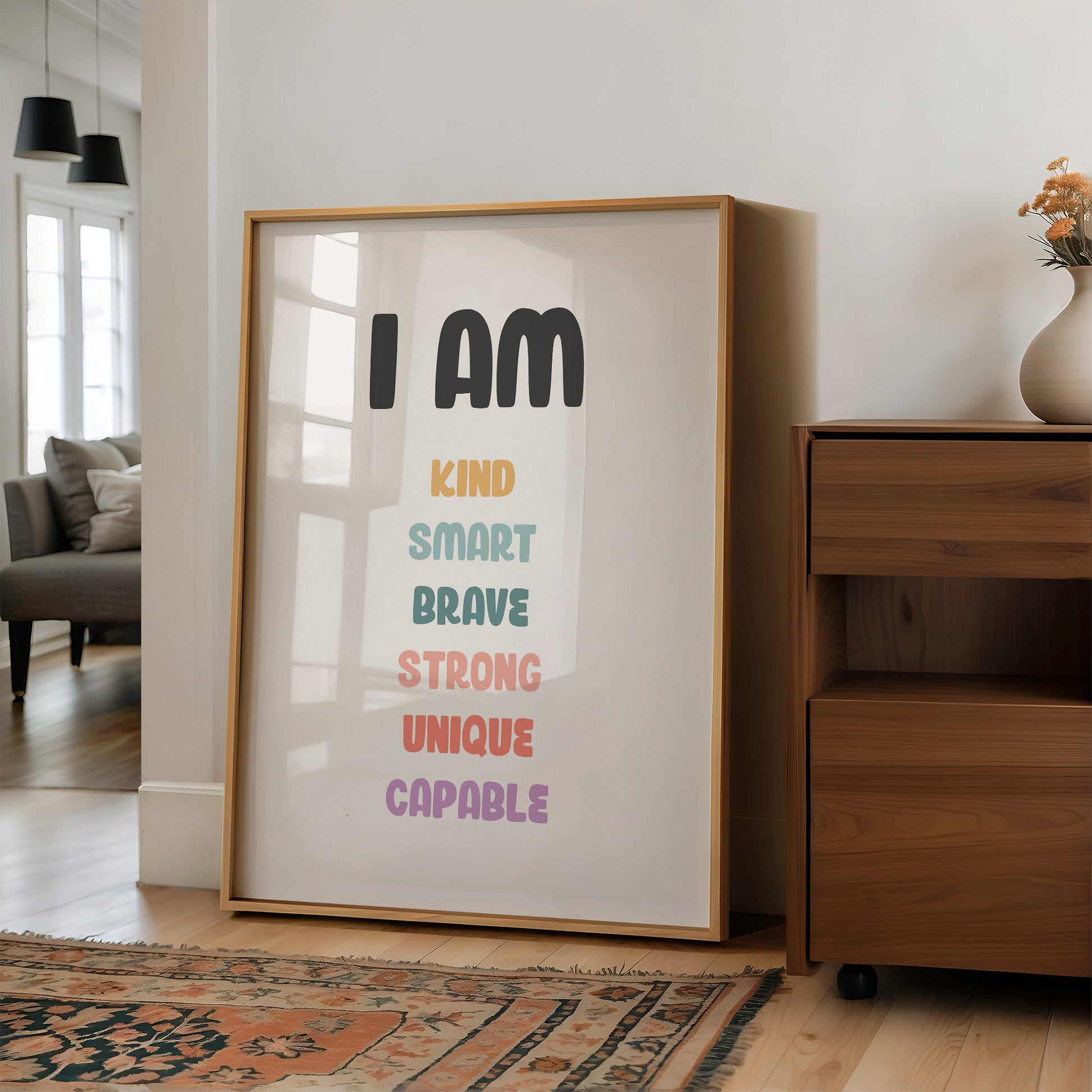 I Am Kind Smart Brave Affirmations Poster