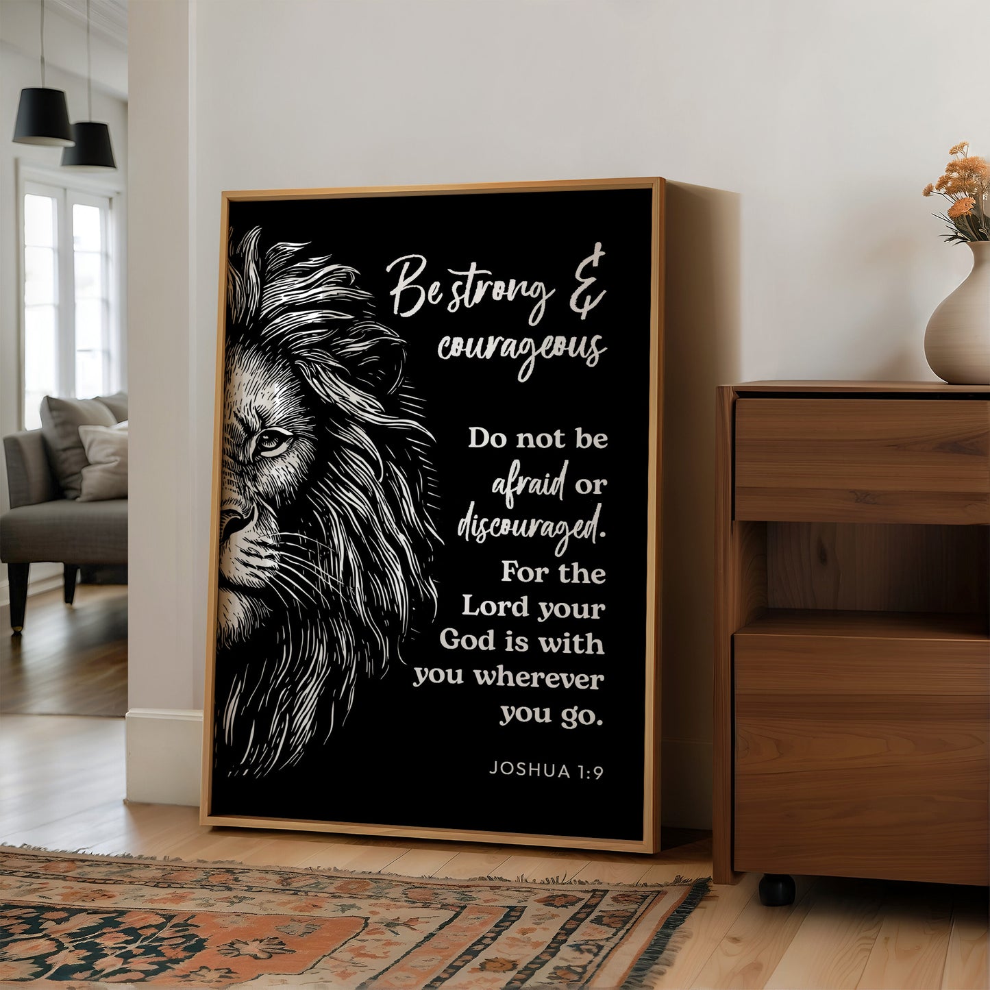 Be Strong and Courageous Lion Scripture