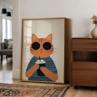 Cool Cat With Coffee