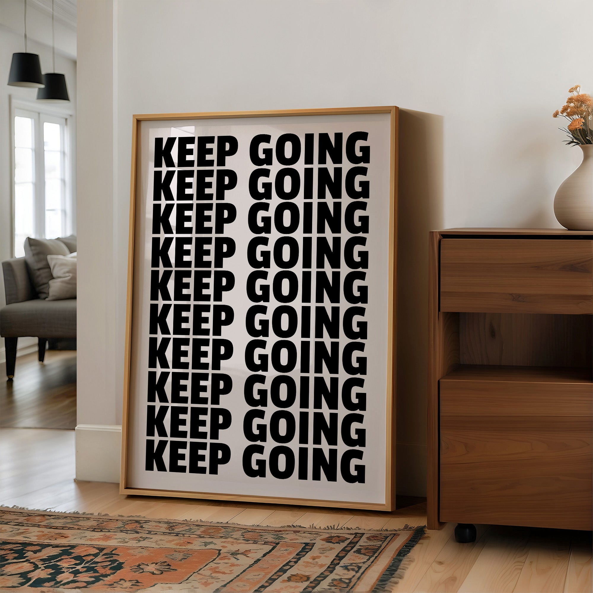 Keep Going Bold Repeat Typography
