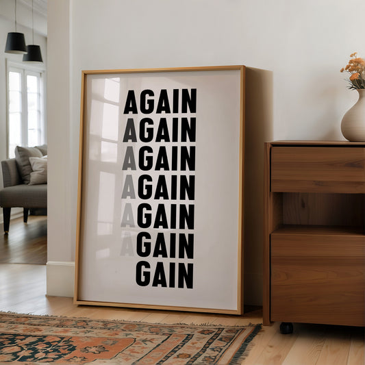 Again And Again Gain Typography