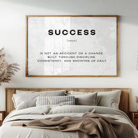 Success Definition Canvas Art | Bold Motivational Typography Print for Home Office, Gym or Entrepreneur Décor