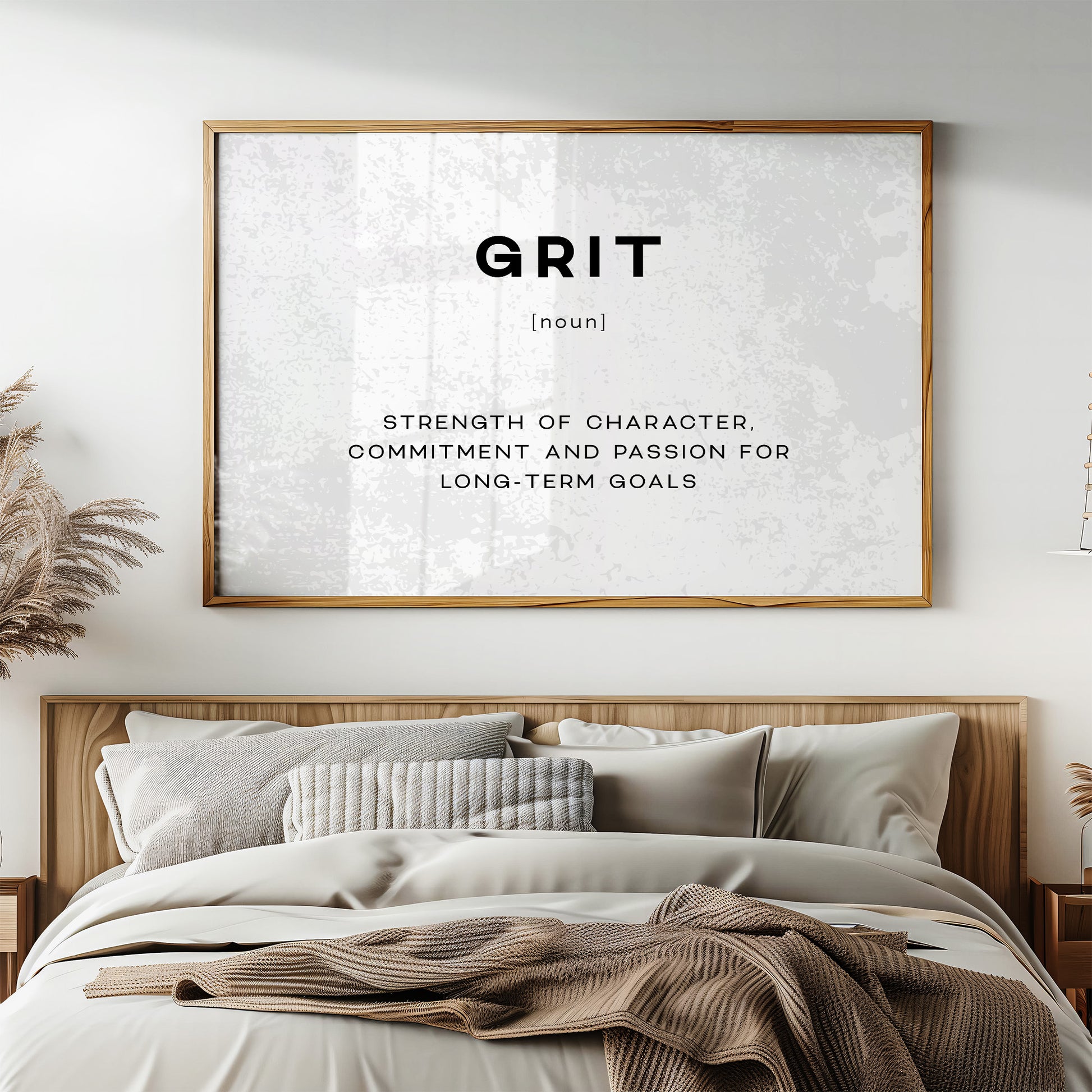 Grit Definition Canvas Art | Bold Motivational Typography Print for Home Office, Gym or Entrepreneur Décor