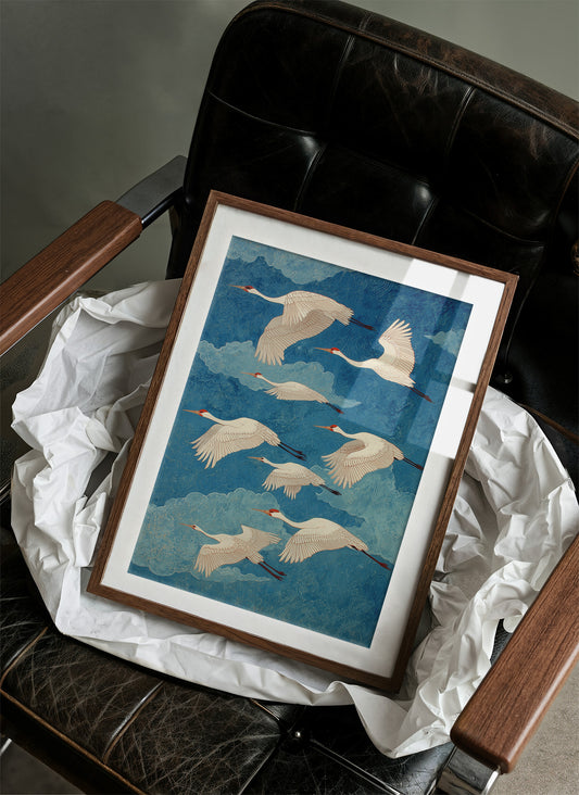 Eight Cranes and a Blue Forever