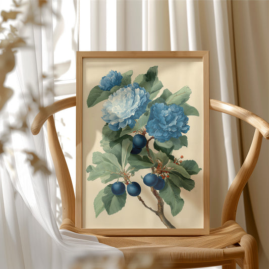 Blue Blooms and the Last of the Plums