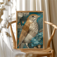 The Thrush Among Forget-Me-Nots