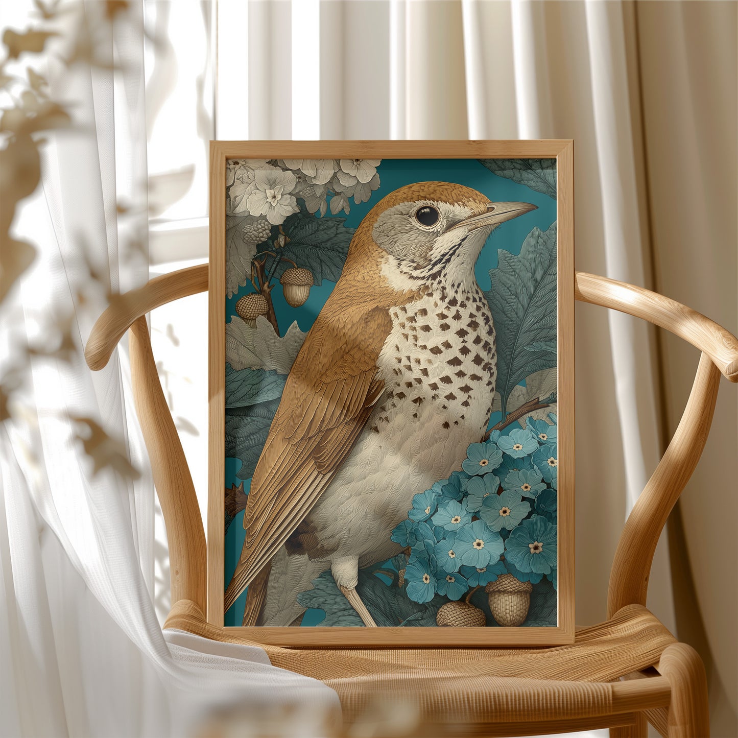 The Thrush Among Forget-Me-Nots