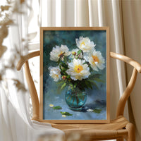 White Peonies on a Blue Afternoon