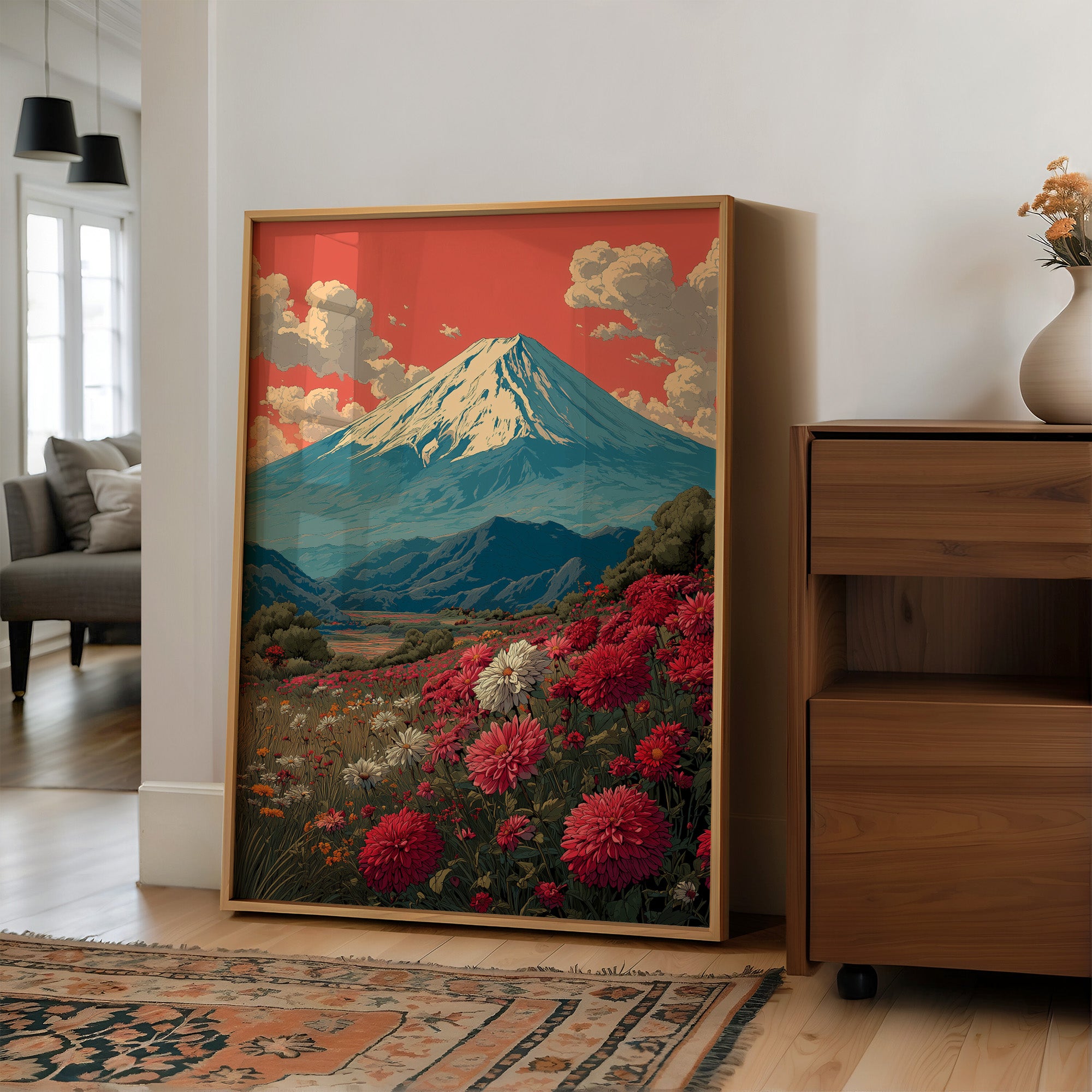 Where the Chrysanthemums Face Fuji