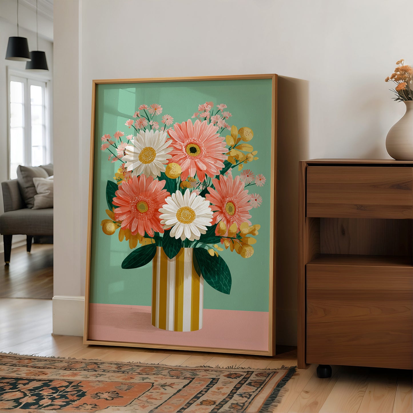 Sunday Flowers in a Striped Vase